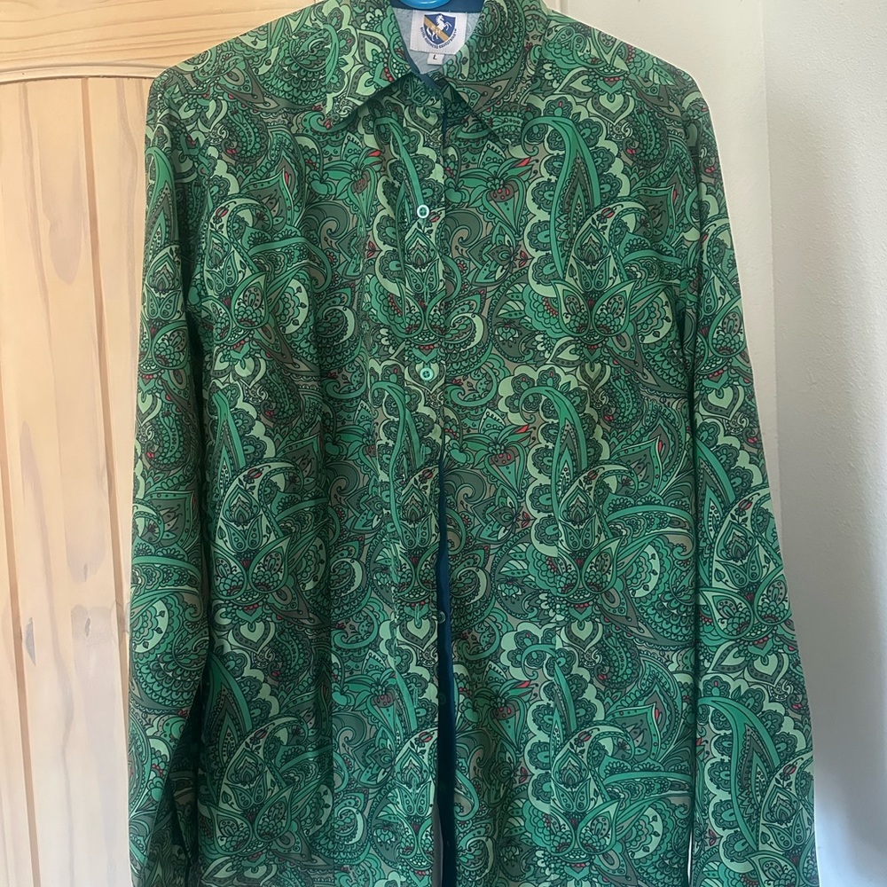 Green Paisley Button Down Shirt